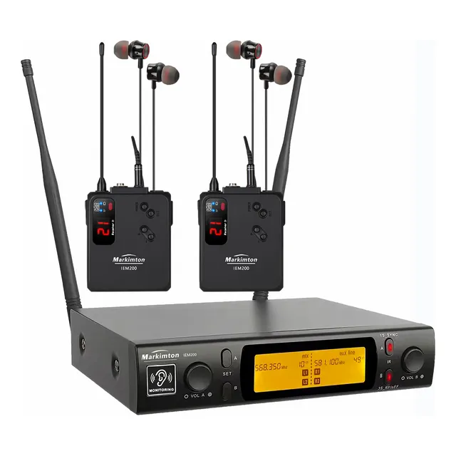 Sistema Monitoreo 2 Canales 2 Bodypack Markimton Iem-200  