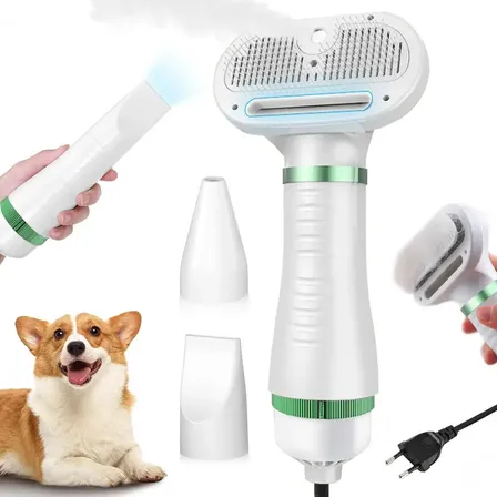 Pente Secador Pet Profissional Banho Tosa Cachorro Gato 3em1 Cor Verde