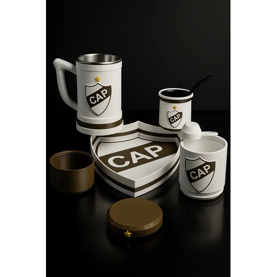 Set Matero 9 Piezas Con Bandeja Y Jarra Chop Marrón