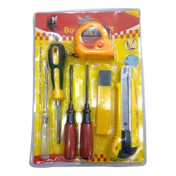 Kit 6 Herramientas Manuales Wincha Cutter Desarmador Doble