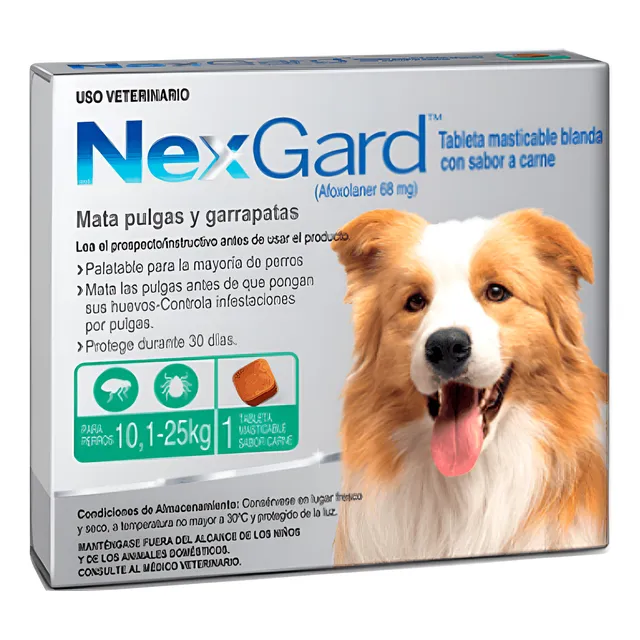 Nexgard Perros De 10.1 - 25 Kg Tableta Antipulgas/garrapatas