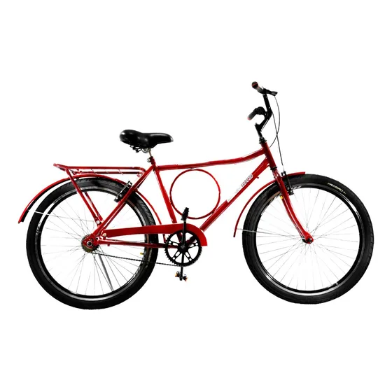 Bicicleta De Passeio Monark Barra Circular Aro 26 1v Red