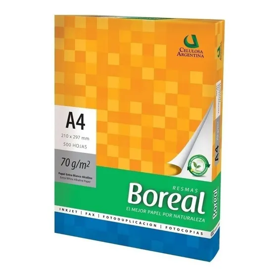 Resma De Papel Boreal 70 Grs Por 500 Hojas