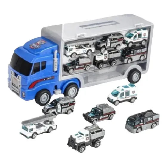 Juguete Camion Valija 6 Autitos Bombero Policia Babymovil