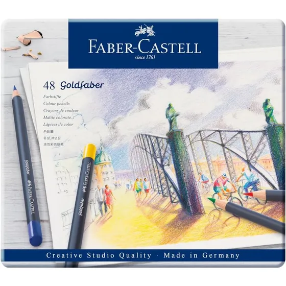 Estuche Metal 48 Lápices De Color Goldfaber Faber Castell