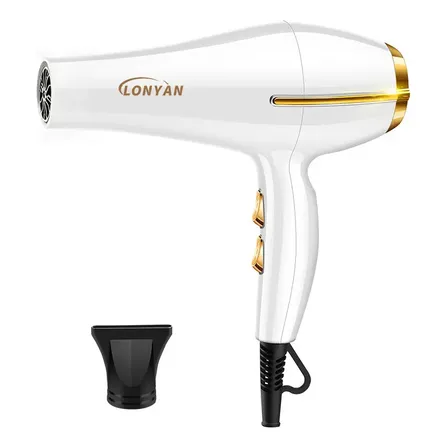 Secador De Cabelo Profissional Íon 1200w Com Concentrador Branco 127v