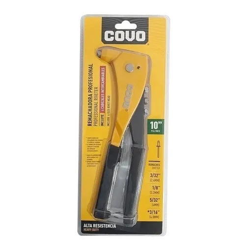 Remachadora Profesional 4 Cabezal 3/32, 1/8, 5/32, 3/16 Covo