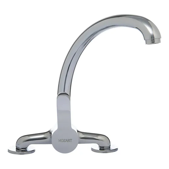 Grifería cocina canilla monocomando Mozart Madrid Mezcladora pico cisne color cromado 9025