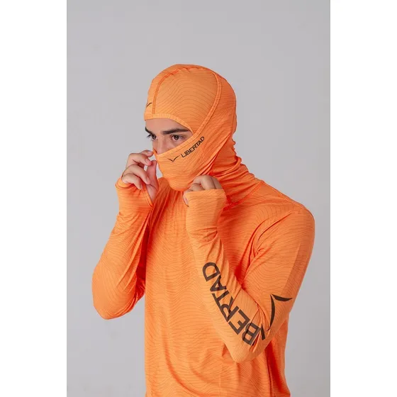 Remera Tecnica Libertad Capucha Cuello Protec Uv Pesca Kayak