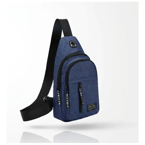 しまうまっ Mochila Transversal Mixstore Azul-escuro 9L Impermeável USB Zíper