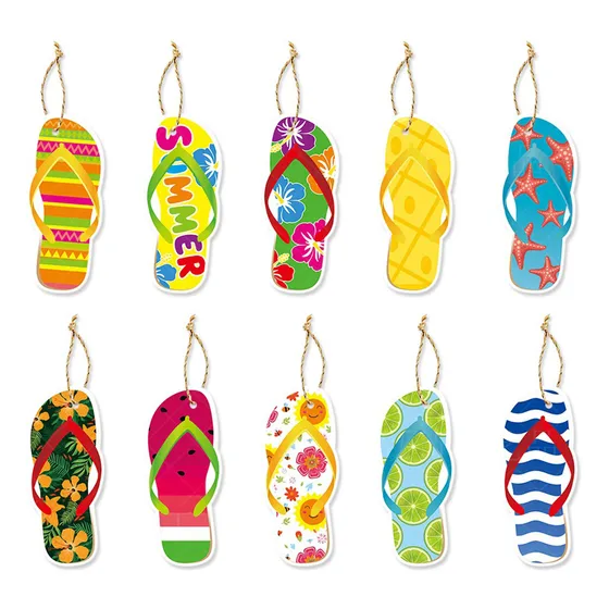Tarjeta Decorativa Para Decoración De Pantuflas En La Piscin