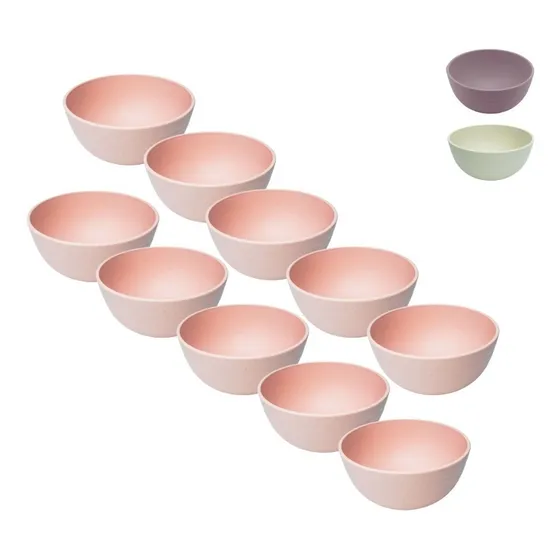 Kit 10 Bowls Tigelas Bambu Ecológico Sorvete Açaí Sobremesa