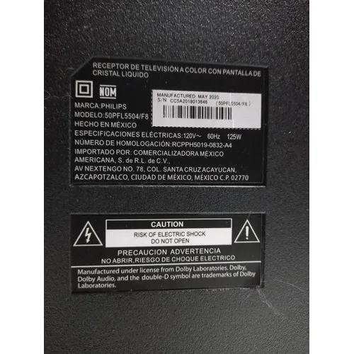 Pantalla Philips 50pfl5504/f8 Con Display Roto Todo Funciona