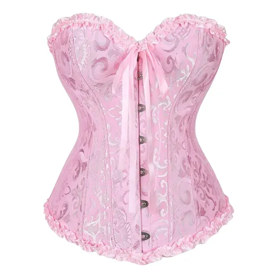 Corset Victoriano Shein Importado Modela Satinado Jacquard
