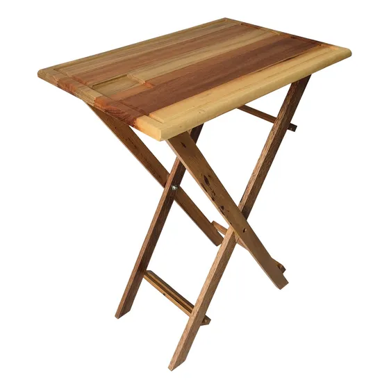 Mesa Churrasco Dobrável 60x42 Tábua Carne Madeira De Lei
