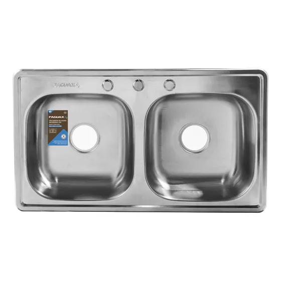 Faguax Fregadero Aceroinox Doble Ponchera 84x48x15cm