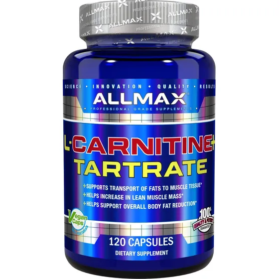 L-carnitina + Tartrato De Allmax Nutrition, 120 Cápsulas