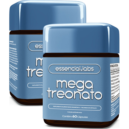 02 Potes Do Mega Treonato - Magnésio Com Fórmula Desenvolvida Para A Memória E Cognição - 120 Cápsulas 02 Potes Do Mega Treonato - Magnésio Com Fórmula Desenvolvida Para A Memória E Cognição - 120 Cápsulas