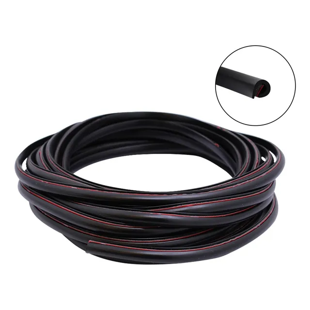 Guarda Protectora Puertas Auto Goma Flexible Negro X 5 Metro