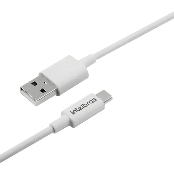 Cabo USB-A para USB-C de 1,2m em PVC Branco EUAC 12PB Intelbras