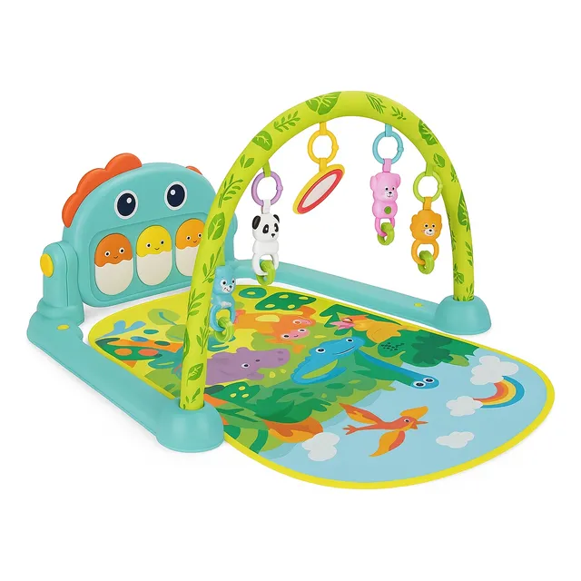 Gimnacio Piano Dinosaurio Didactico Luces Sonido Para Bebes