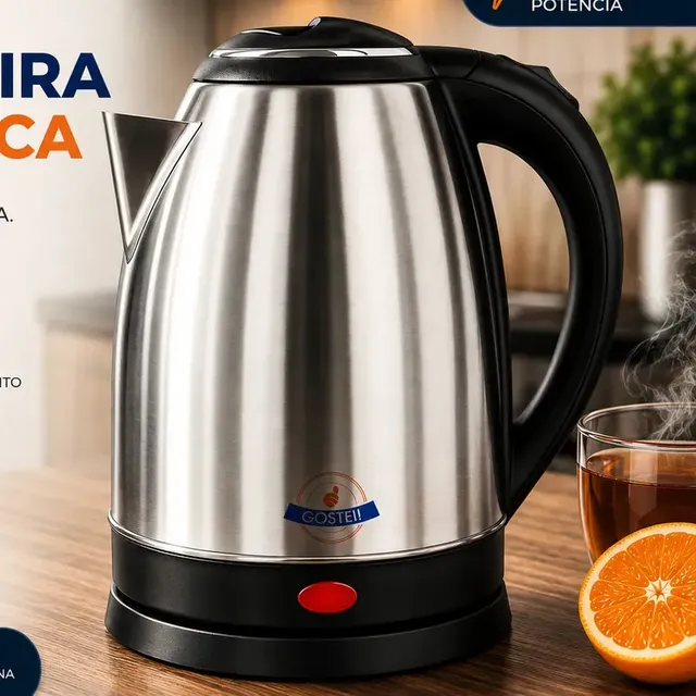 Chaleira Elétrica Gostei! 1,8l 1000w Prata Desligamento Automático