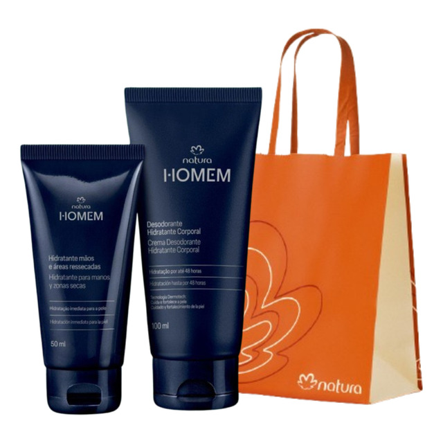Presente Natura Homem Hidratante Corporal E Creme Para Mãos Presente Natura Homem Hidratante Corporal E Creme Para Mãos