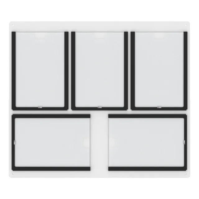 Quadro De Aviso Gestão À Vista C/ 5 Displays Acrílicos P/ A4