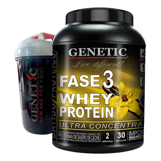 F3 100% Whey Proteína Concentrada 2lb Vaso Genetic