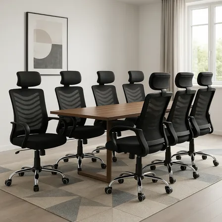 Kit 5 Cadeiras De Escritorio Ergonomica Mesh Com Encosto