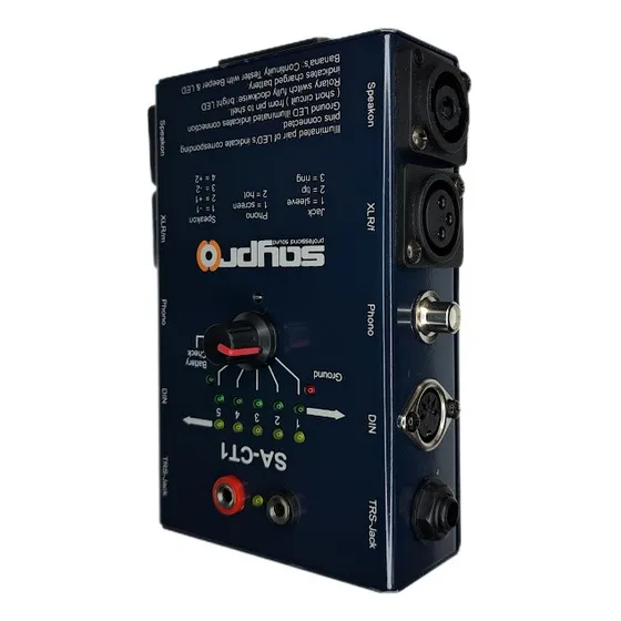 Caja Probador  De Cable Sa-ct1 Tester Xlr Plug Phono Din Trs