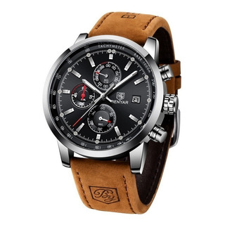 Reloj Benyar Hombre Cronógrafo Cuarzo Deporte Cuero Impermea Reloj Benyar Hombre Cronógrafo Cuarzo Deporte Cuero Impermea