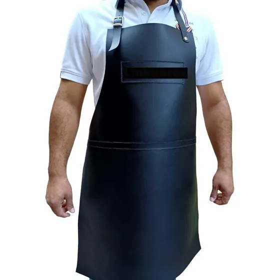 Delantal Elaborado En Cuero Genuino Ideal Para Chef