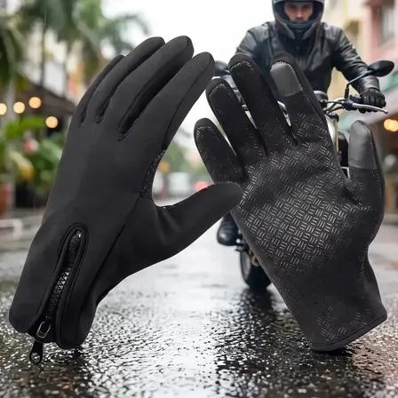 Luva Motociclista Louis Riel Acustico Impermeável, Térmica para Chuva e Frio com Touch Screen