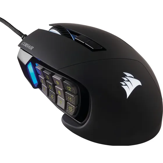 Mouse para jogos Corsair Scimitar Rgb Elite Optical Moba Mmo, cor preta