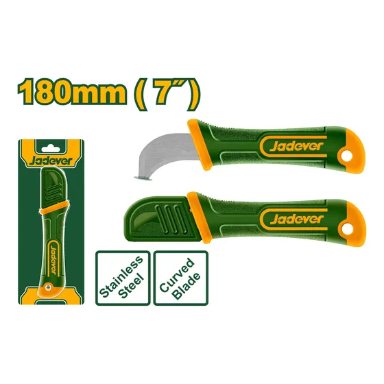 Cuchillo Pela Cable Hoja Curva 180mm 7 Pulgadas Jadever