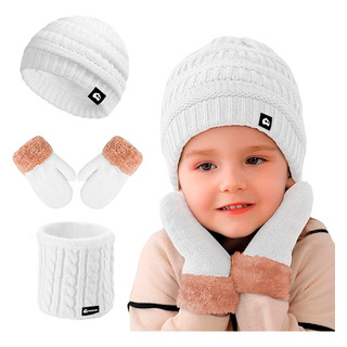 Gorro Bufanda Guante Conjunto Térmico Invierno Niños Niñas Gorro Bufanda Guante Conjunto Térmico Invierno Niños Niñas