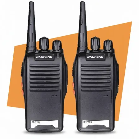 Kit Comunicador Walk Talk Walkie Talkie Rádio Radio Baofeng 777s Preto 16 Canais Profissional Grande Alcance 2 Rádios Segurança Evento Equipe Audio E Video By Fauthech 400-470 Mhz 127/220v