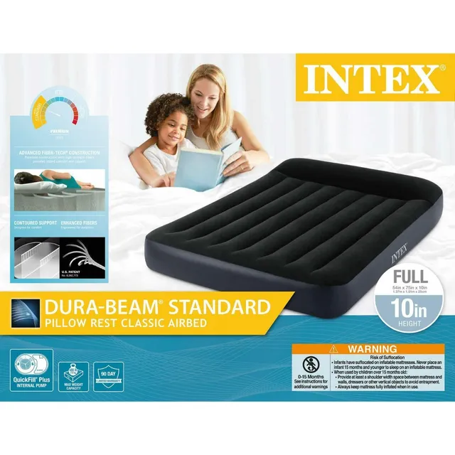 Colchon Autoinflable Intex Doble Matrimonial 137x191x25