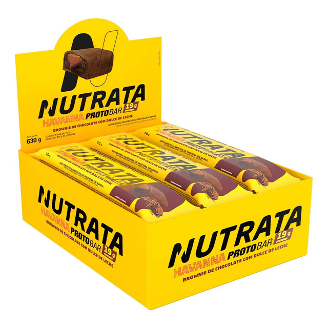Barras De Proteína Protobar Havanna 9 Unidades - Nutrata Sabor Brownie De Chocolate Com Do... Barras De Proteína Protobar Havanna 9 Unidades - Nutrata Sabor Brownie De Chocolate Com Do...