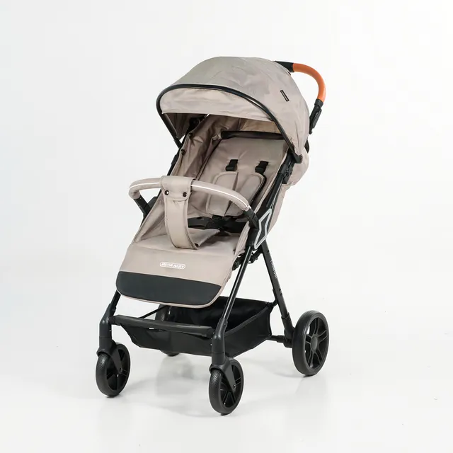 Coche Cuna Compacto Bebé Mega Baby Nairobi Ultraliviano Color Khaki Chasis Negro
