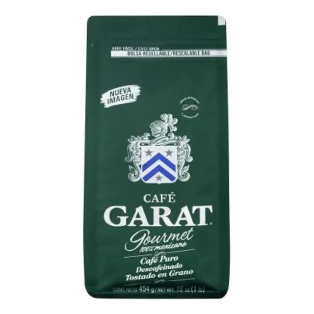 Café Garat Gourmet En Grano Descafeinado 454 G