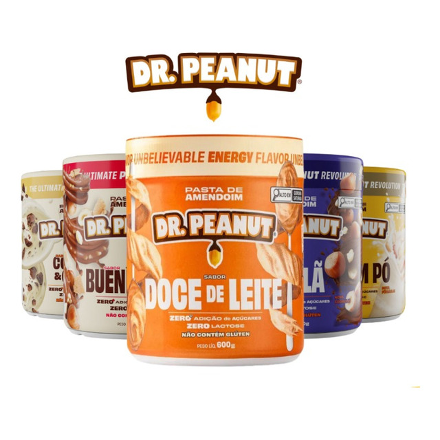 Pasta De Amendoim 600g Sabores - Dr Peanut Lançamento Pasta De Amendoim 600g Sabores - Dr Peanut Lançamento