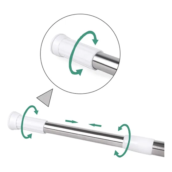 Tubo O Barra Extensible Para Cortinas D Baño Y Closet 70-120