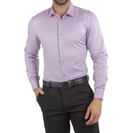 Camisa Charles 100% Algodón Premium Lila Oscuro John Holden