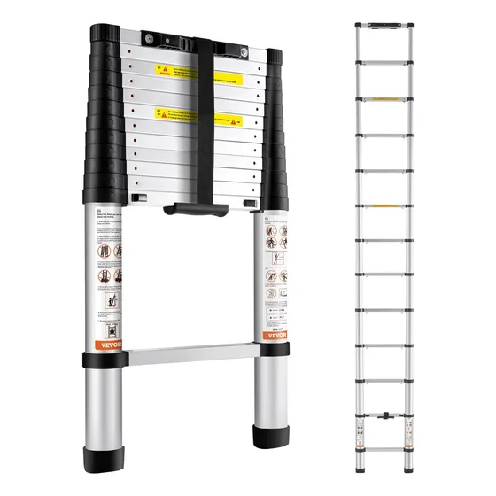 Escalera Telescopica De Aluminio Plegable 3.8 Metros Msi
