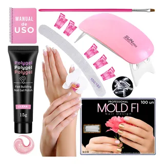 Kit Alongamento De Unha Polygel Cabine Gel Molde F1 Kit Alongamento De Unha Polygel Cabine Gel Molde F1