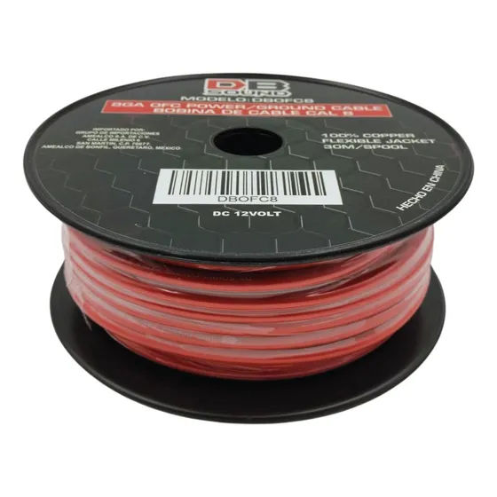 Rollo De Cable Calibre 8 Db Sound 100% Cobre 30 Mts. Dbofc8