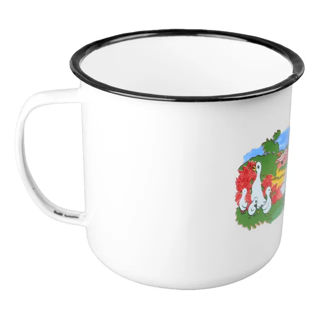 Taza Pocillo De Peltre Decorado Blanco 1150 Ml Vencort Color Pato 1328007