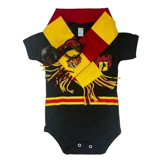 Body Mesversario Bebeinfantil-harry Potter+cachecol E Óculos